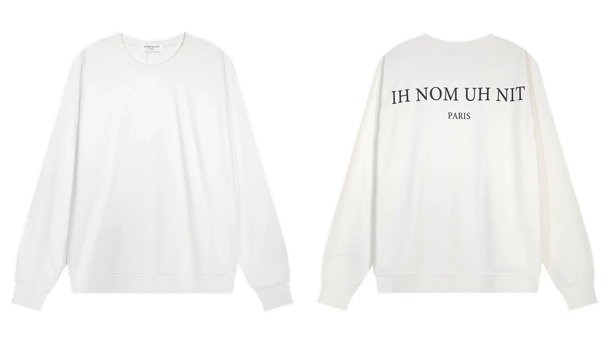 IH NOM UH NIT Minimalist Back Logo Sweatshirt - Off-White