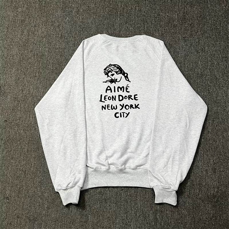 Aimé Leon Dore Figure Graphic Sweatshirt - Heather Grey
